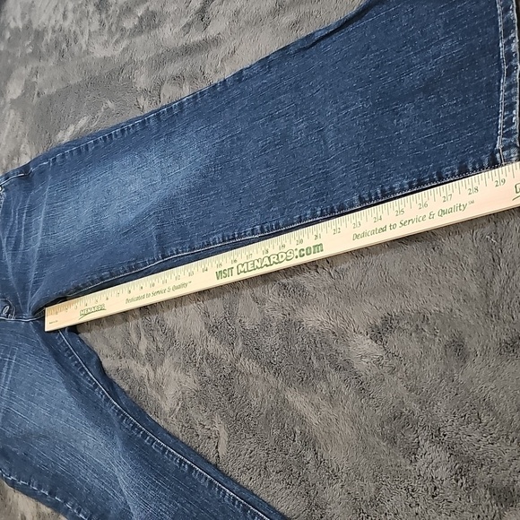 Tommy Hilfiger Snap Button Fly High Waist Wide Leg Bootcut Blue Jeans Size 12 - Picture 9 of 10